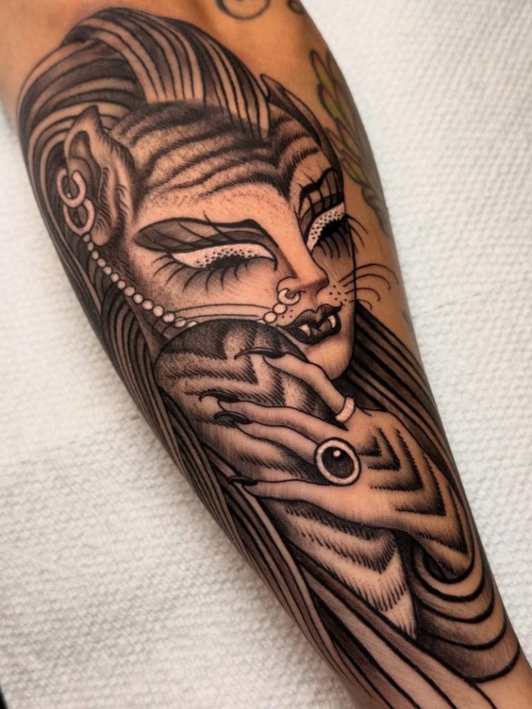 Black and White Valkyrie Tattoo